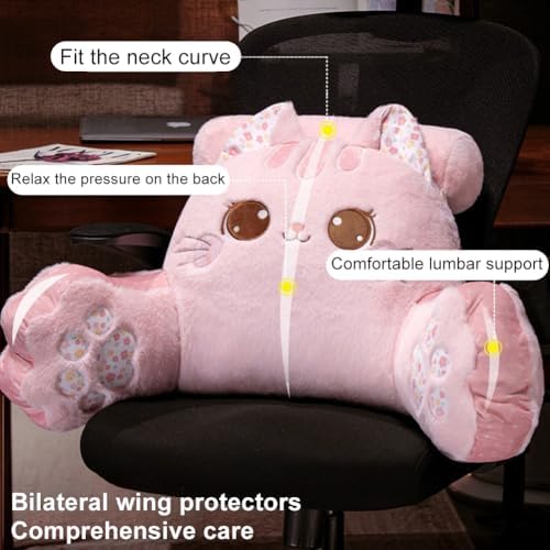 Cute Cat Reading Pillow Support Neck Shoulders Washable
