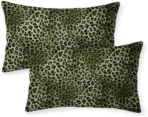Bleached Sage Leopards 12x20 Set of 2 Durable Outdoor Pillow Covers