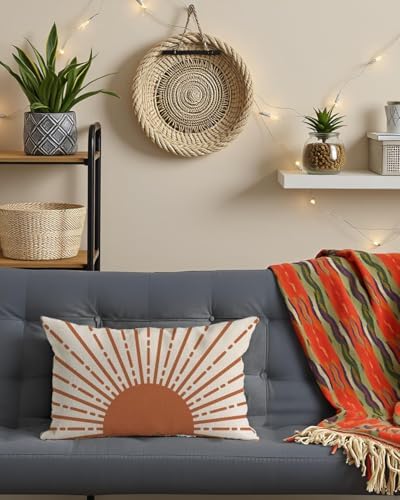 PANDICORN Sunshine Throw Pillow Cover 12x20 Inch Orange