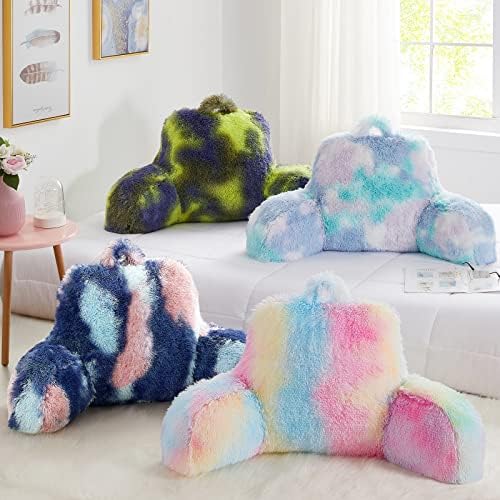 Cozy Fur Backrest Pillow With Arms Perfect Support for Reading