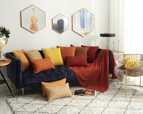 Premium Solid Suede Lumbar Pillow Cover For Sofa Bed Bench 12x20 inches