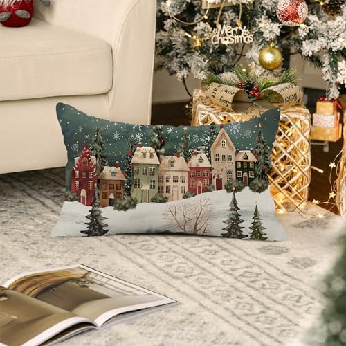 Winter Luminary Pillow Cover Christmas Decor for 12x20 Pillow
