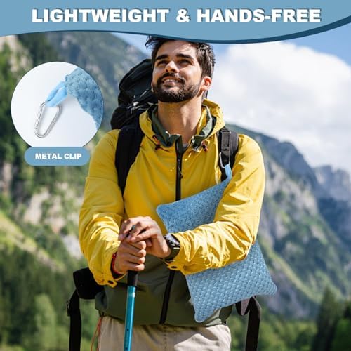 NenolixFLEECE BLANKET 65x40 Portable Carry Bag with Inflatable Pillow Slate Blue