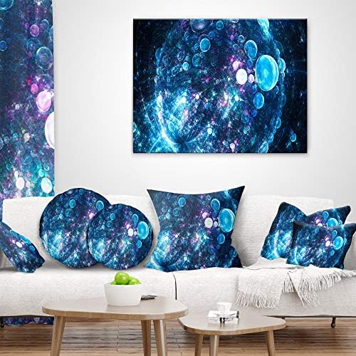 Designart Blue Spherical Planet Bubbles Abstract Throw Pillow Cover