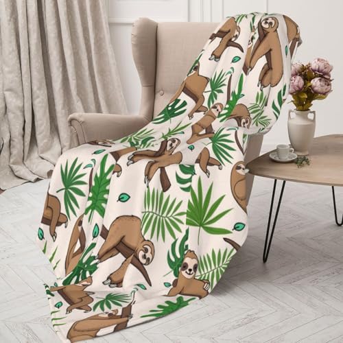 Majoug Cute Sloth Throw Blanket - 50x40 inches