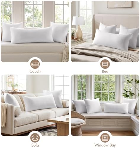 MIULEE 14x36 Inch Premium Lumbar Pillow