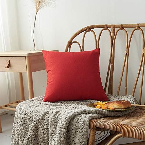 4TH Emotion Waterproof Lumbar Pillow Cover Red Pack of 2