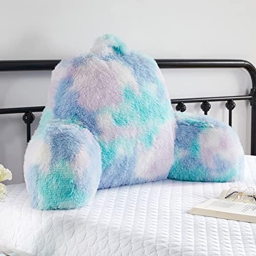 Cozy Fur Backrest Pillow With Arms Perfect Support for Reading