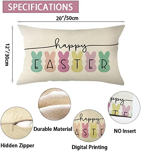 Ogiselestyle Happy Easter Bunny Pillow Cover