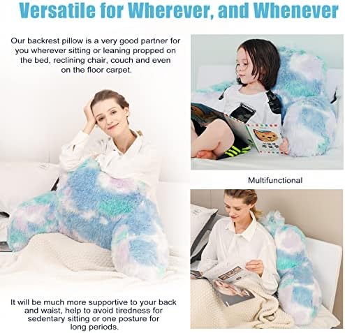 Cozy Fur Backrest Pillow With Arms Perfect Support for Reading