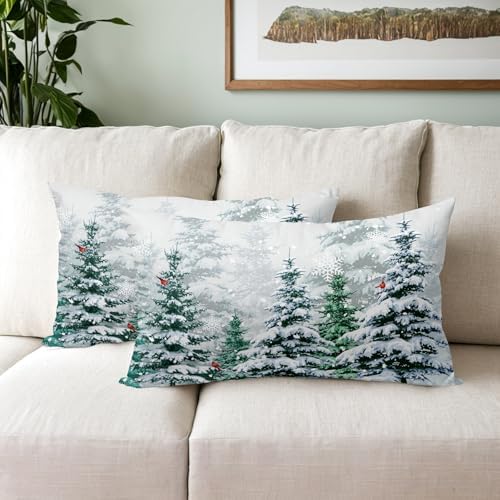 Kawani Christmas Forest Throw Pillow 12x20