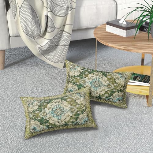 Sage Green Blue Boho Pillow Covers 12x20 Set of 2