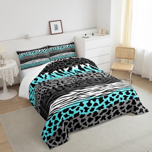Manfei Giraffe Zebra Skin Comforter Set Full Size