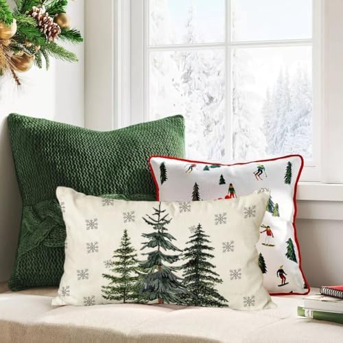 Winter Snowflake Throw Pillow Cover Perfect for Sofa Living Room