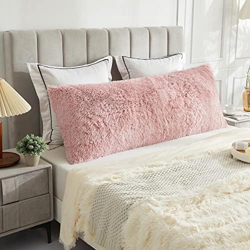 LIFEREVO Body Pillow Cover with Zipper Ultra Soft Plush Faux Fur 20x54
