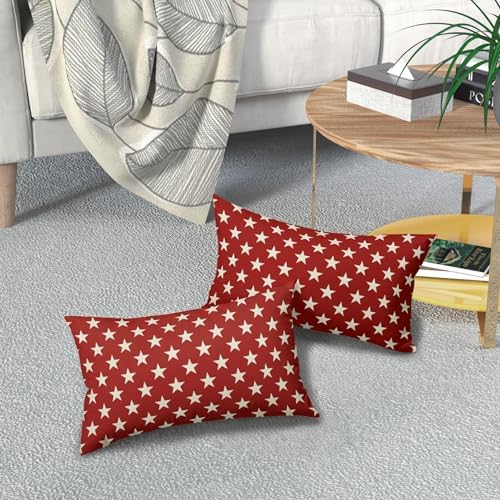 Patriotic American Star Throw Pillow Covers for Home Decor