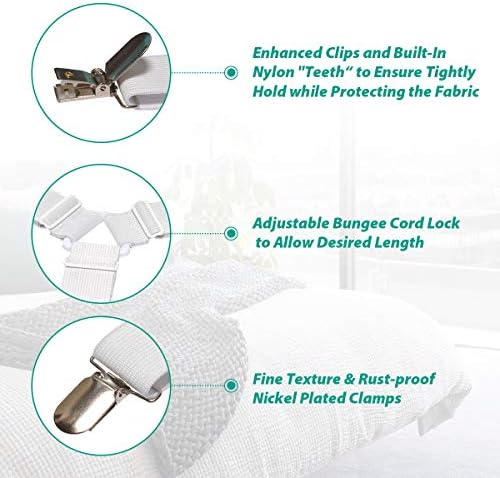 RayTour Bed Sheet Holder Straps with Clamps