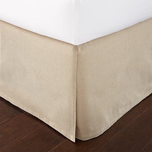 Faux Linen Bed Skirt for Bedding Box Pleat Dust Ruffle Bed Skirt