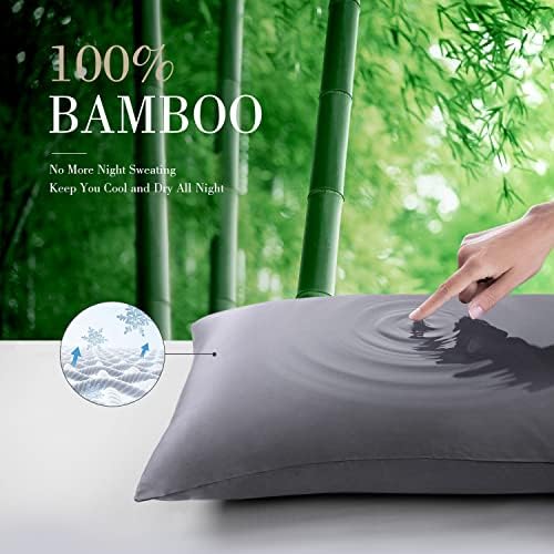 Wishsmile Cool Bamboo Pillowcase 20x54IN Dark Grey