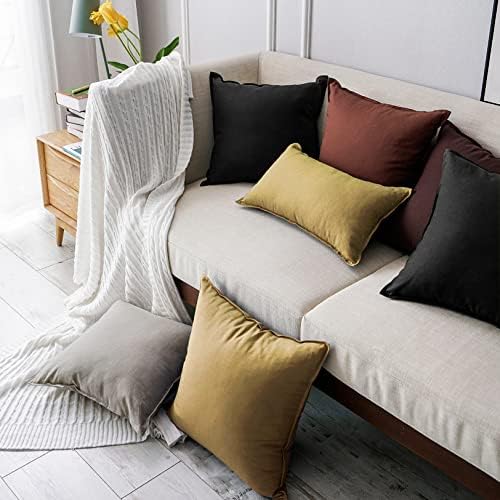 Prime Ring - 12x20 Linen Cotton Pillow Case - Soft Durable Black