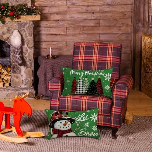 TAJWE Christmas Pillow Covers Let It Snow 12x20