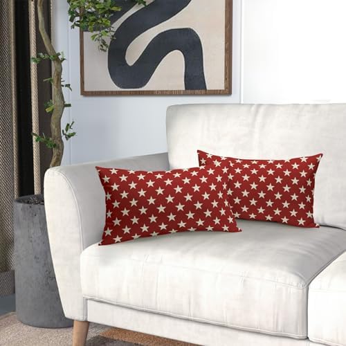 Patriotic American Star Throw Pillow Covers for Home Decor