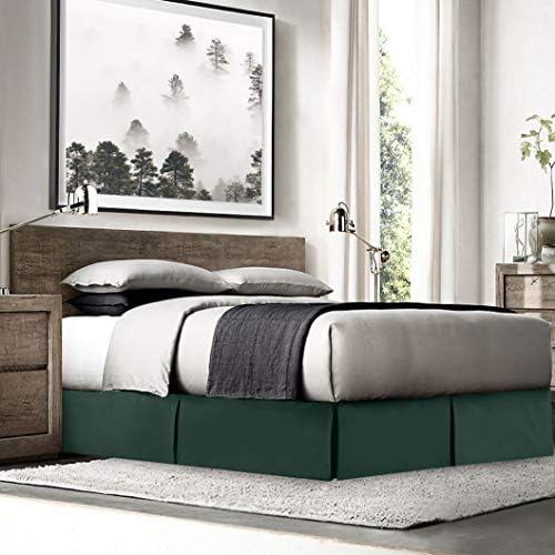 Luxe Hunter Green Queen Bed skirt with 14 drop and 8 pins