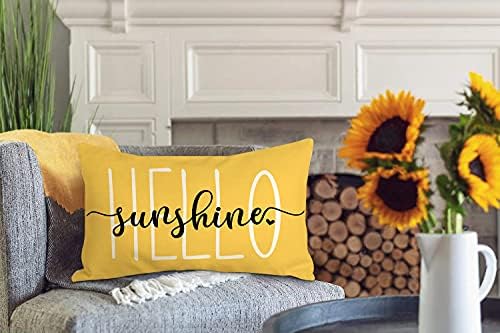 4TH Emotion Hello Sunshine Farmhouse Yellow Pillow Cover