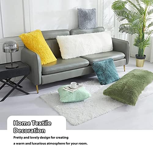 LIFEREVO Body Pillow Cover with Zipper Ultra Soft Plush Faux Fur 20x54