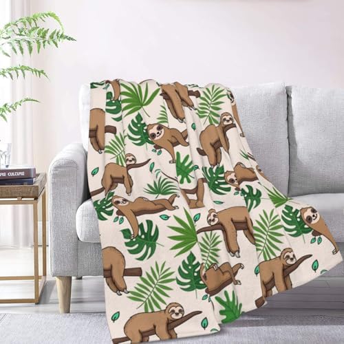 Majoug Cute Sloth Throw Blanket - 50x40 inches