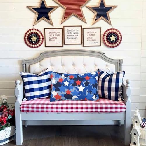 FJTP Patriotic 12x20 Lumbar Pillow Cover for 4th of July