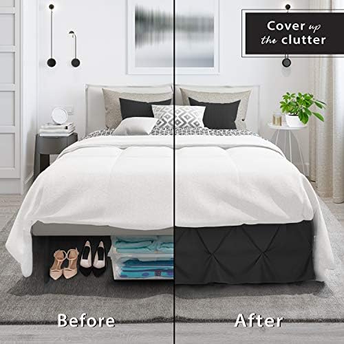 Luxury Black Bed Skirt for Queen Beds