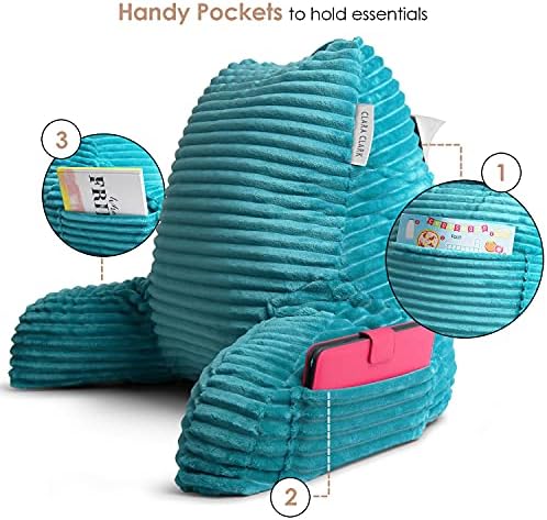 Clara Clark Teal Reading Pillow for Kids