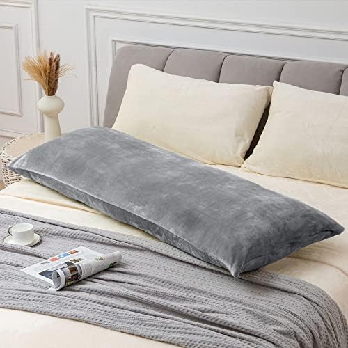 BEDELITE Body Pillow Cover with Zipper Closure Gray