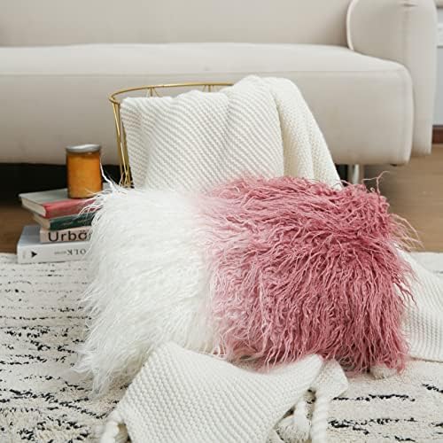 Davids Home Faux Fur Luxury Lumbar Pillowcase for Sofa Bed Living Room