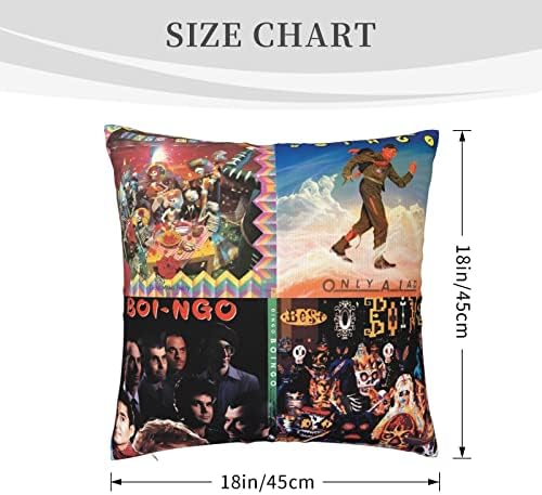 Premium 18x18 Throw Pillow Covers for Oingo Singer Boingo Band Bed Pillows