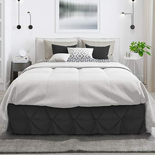 Luxury Black Bed Skirt for Queen Beds