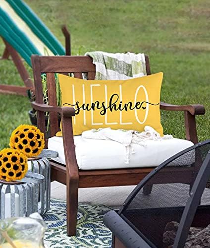 4TH Emotion Hello Sunshine Farmhouse Yellow Pillow Cover