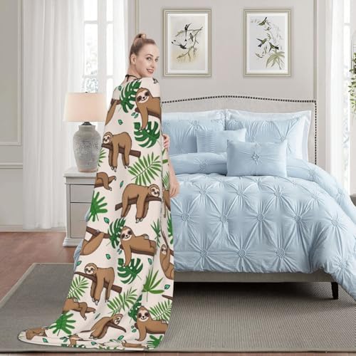 Majoug Cute Sloth Throw Blanket - 50x40 inches