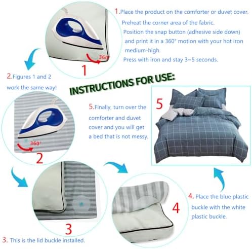 16 Pack Duvet Snap Clips Keep Duvet Secure in Quilt Cover