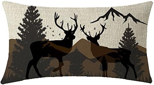 ITFRO Rustic Forest Oil Painting Long Throw Pillow Case