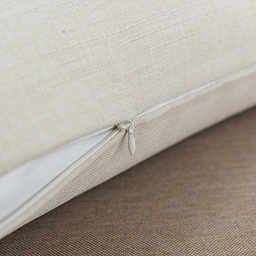 Jeanerlor Home Set of 2 Faux Linen Throw Pillow Covers 12x20 Inch