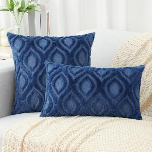 Faux Wool Pillow Covers for Sofa Bed Living Room