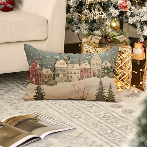 Winter Luminary Pillow Cover Christmas Decor for 12x20 Pillow