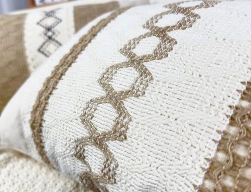 Boho Lumbar Pillow Covers 12x20 Khaki Set of 2