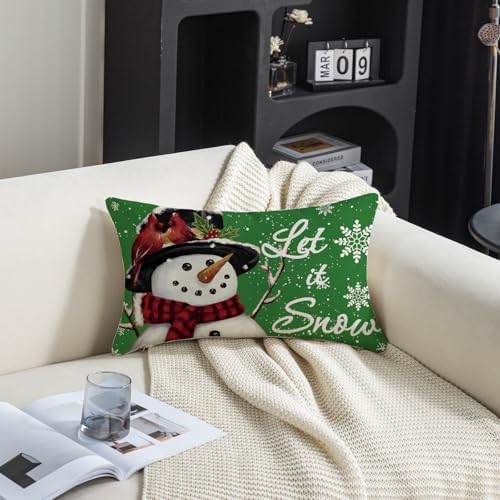 TAJWE Christmas Pillow Covers Let It Snow 12x20