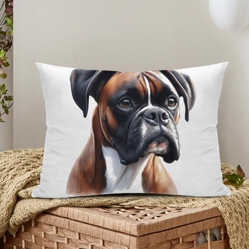 Adorable Dog Rectangle Throw Pillow Cover 12x20 Inch