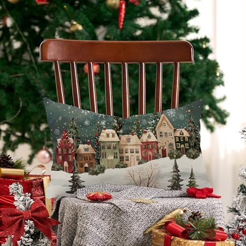 Winter Luminary Pillow Cover Christmas Decor for 12x20 Pillow