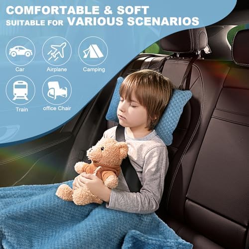 NenolixFLEECE BLANKET 65x40 Portable Carry Bag with Inflatable Pillow Slate Blue
