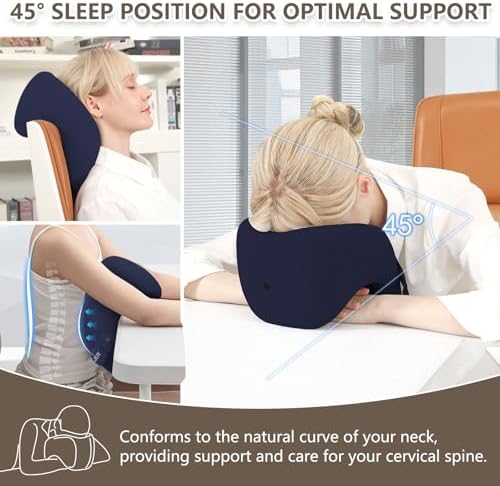 SPUER 2in1 Ergonomic Memory Foam Travel Neck Pillow